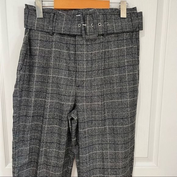 Another?story grey plaid?belted pants size 9 - Picture 3 of 10